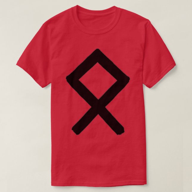 Black Odal Rune Paintbrush T Shirt (Design framsida)