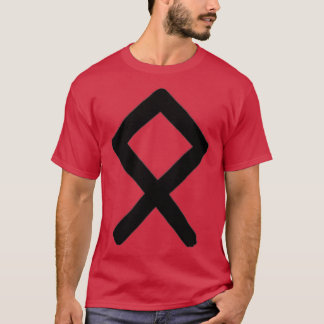 Black Odal Rune Paintbrush T Shirt