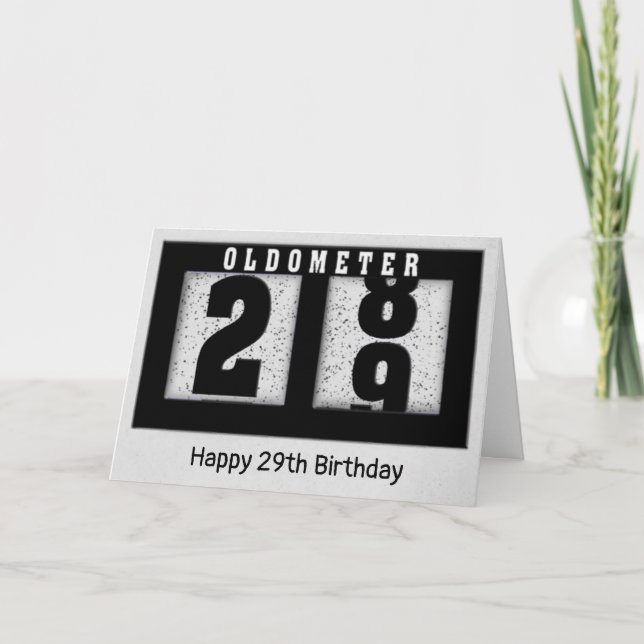 Black Odometer för 29:e födelsedagen Kort (Framsida)
