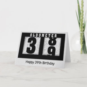 Black Odometer för 39:e födelsedagen Kort
