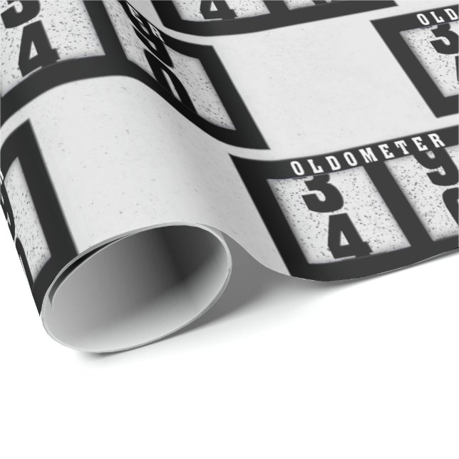 Black Odometer för 40:e födelsedagen Presentpapper (Rullad Hörn)