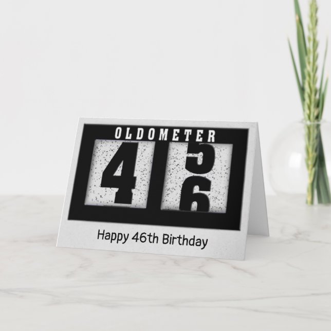 Black Odometer för 46:e födelsedagen Kort (Framsida)