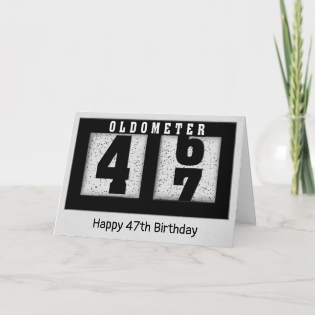 Black Odometer för 47:e födelsedagen Kort (Framsida)