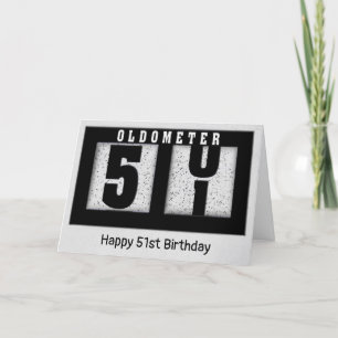 Black Odometer för 51:a födelsedagen Kort