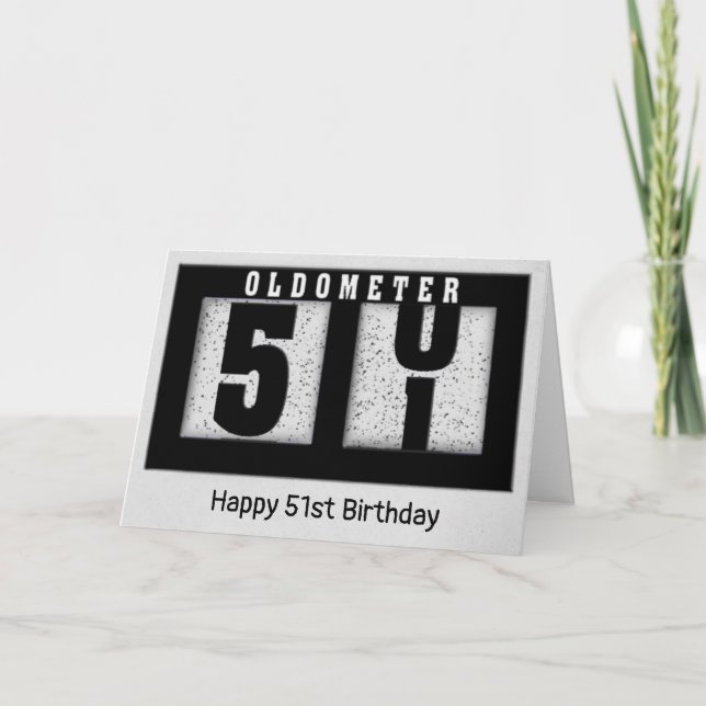 Black Odometer för 51:a födelsedagen Kort (Framsida)