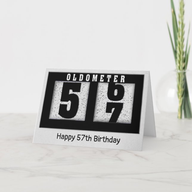 Black Odometer för 57:e födelsedagen Kort (Framsida)