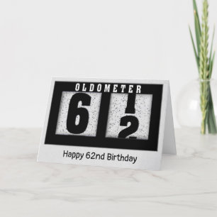 Black Odometer för 62:a födelsedagen Kort