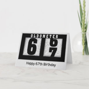 Black Odometer för 67:e födelsedagen Kort