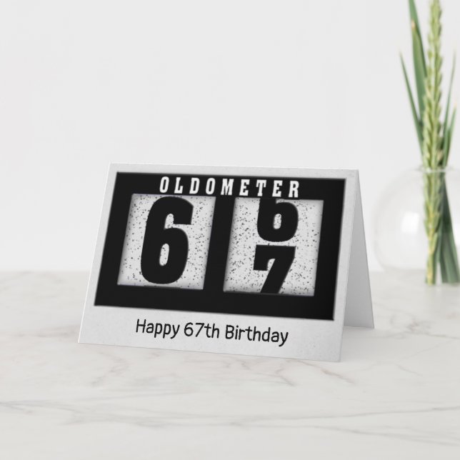 Black Odometer för 67:e födelsedagen Kort (Framsida)