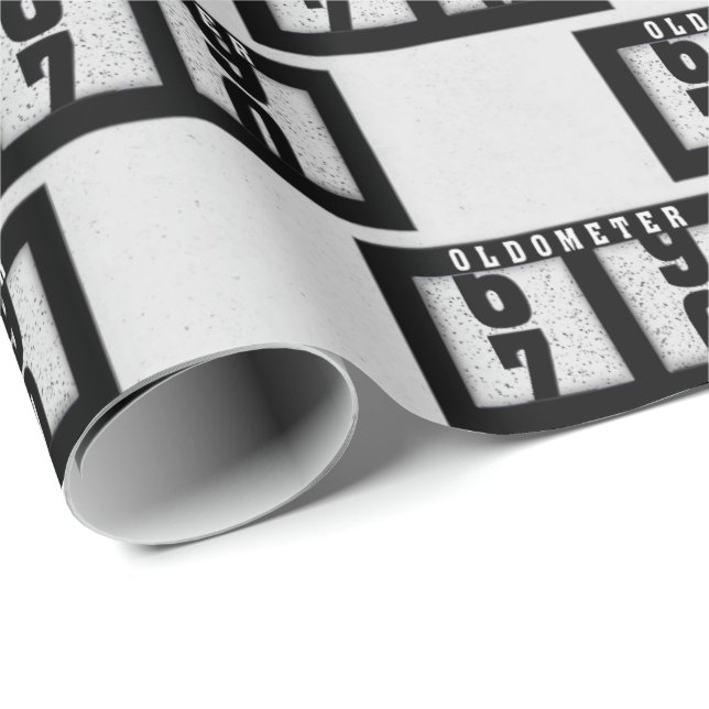 Black Odometer för 70:e födelsedagen Presentpapper (Rullad Hörn)