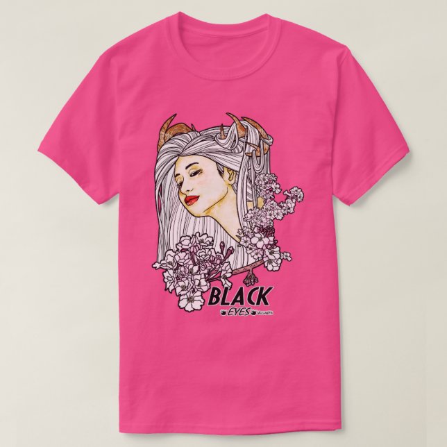 Black Ögon Rosa T Shirt (Design framsida)