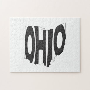 Black Ohio Namn Ohioan Buckeye State Ord Art Pussel