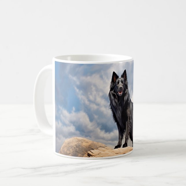 Black Old German shepherd hund Kaffemugg (Framsida vänster)