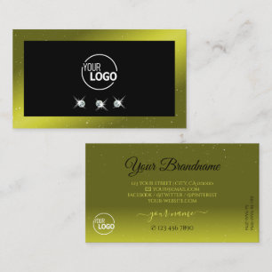 Black Oliv grönt Gult Sparkling Jewels Add Logotyp Visitkort