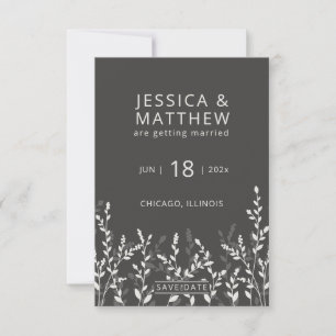 Black Olive ・ Rustic Wildblomma Bröllop Spara Datumet