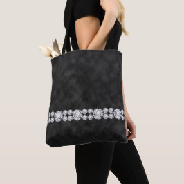 BLACK OMBRE MED DIAMOND LOOK CHAINES STONES PÄRLOR TYGKASSE