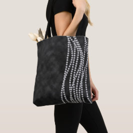 BLACK OMBRE MED DIAMOND LOOK CHAINES STONES PÄRLOR TYGKASSE