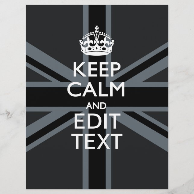 Black on Black Behålla Lugn Personlig Union Jack (Framsida)