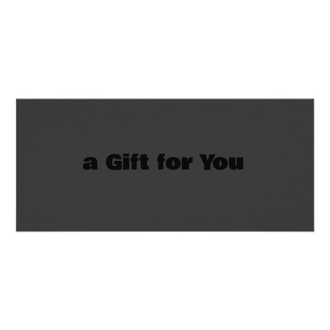 Black on Black Modern Gift Certificate Reklamkort (Framsidan)