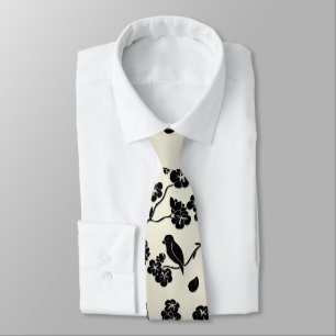 Black on Bronze Mönster Birds and Cherry Blommars Slips