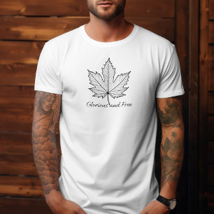 Black On White Glorious och Free Canadian T Shirt