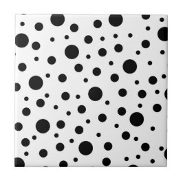 Black on White Polka Dot Mönster Baby Blanket Roun Kakelplatta
