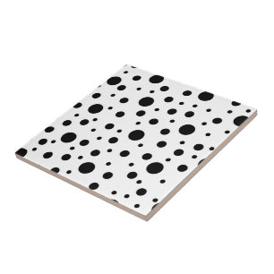 Black on White Polka Dot Mönster Baby Blanket Roun Kakelplatta