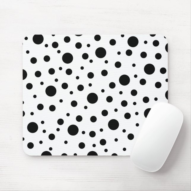 Black on White Polka Dot Mönster Baby Blanket Tote Musmatta (Med mus)