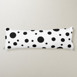 Black on White Polka Dot Mönster Kroppskudde