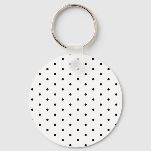 Black on White Polka dots Nyckelring (Framsida)