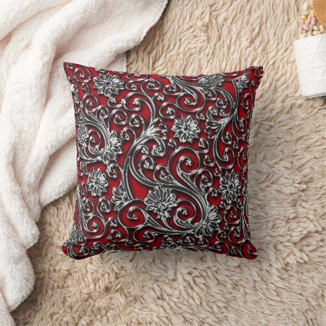Black Onyx Paisley Dekorativ kudde (Filt)