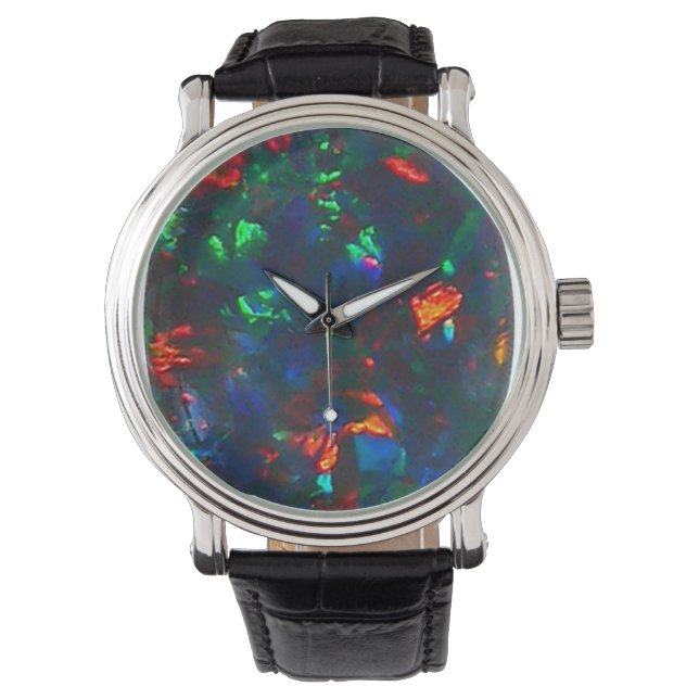 Black Opal Fire Red Grönt Designer Watch Armbandsur (Framsida)