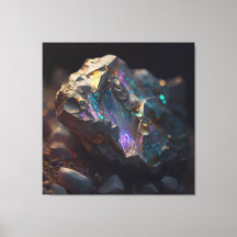 Black Opal Ore Macro Canvas