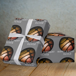Black Orange Basketball Boll Sports Birthday Presentpapper