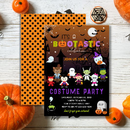 Black Orange Bootastic Halloween Costume Party Inbjudningar