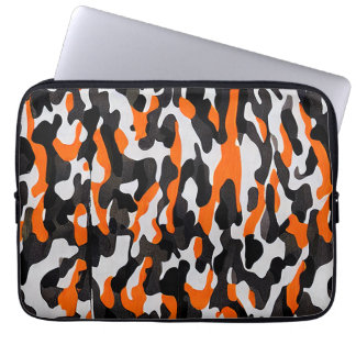 Black Orange camouflage mönster Electronics Bag Laptop Fodral