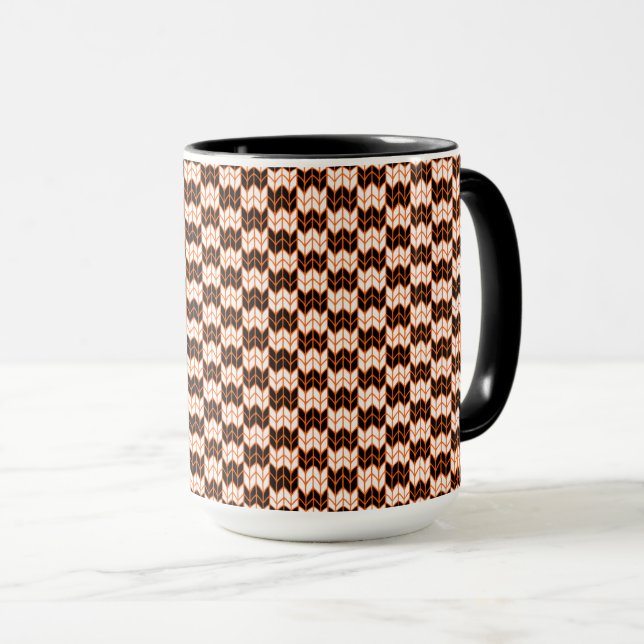 BLACK ORANGE CHECK STICKA Tall Black Combo Mugg (Framsida höger)