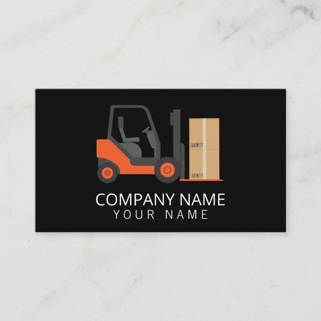 Black Orange Forklift, Logics - Professionell Visitkort (Framsida)