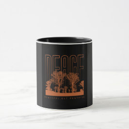 Black Orange Futuristiska Peace Mugg