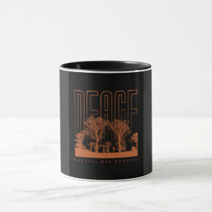 Black Orange Futuristiska Peace Mugg