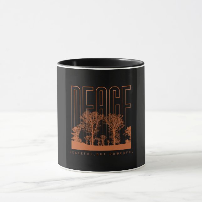 Black Orange Futuristiska Peace Mugg (Center)