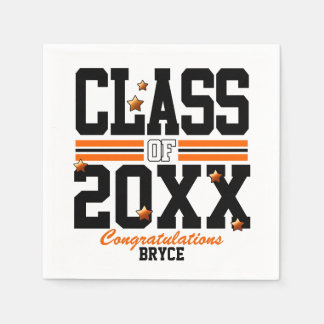 Black|Orange Graduating Class Year Pappersservett