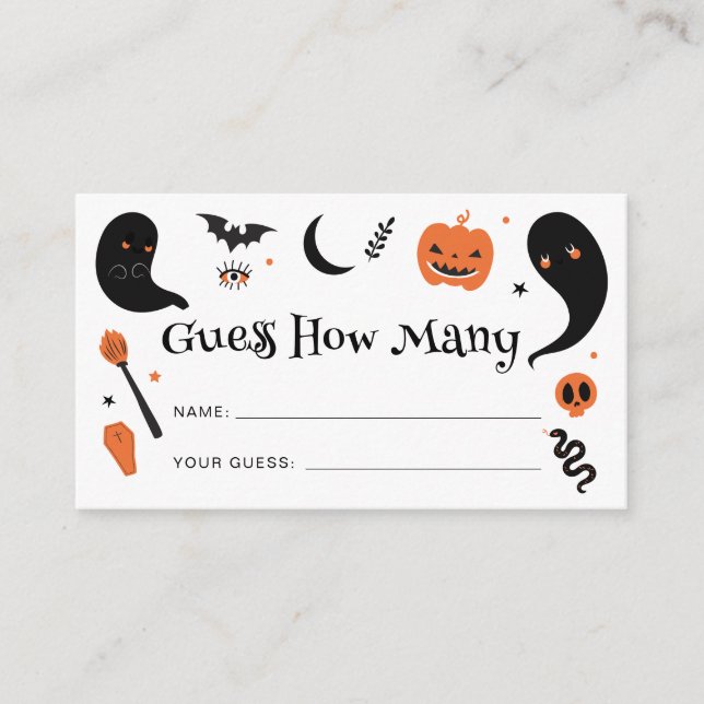 Black Orange Halloween gissar hur många Tilläggskort (Framsida)