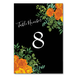 Black & Orange Halloween Gothic Bröllop Collection Bordsnummer