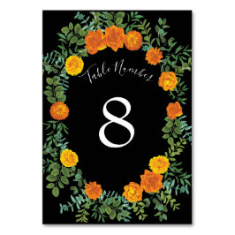 Black & Orange Halloween Gothic Bröllop Collection Bordsnummer