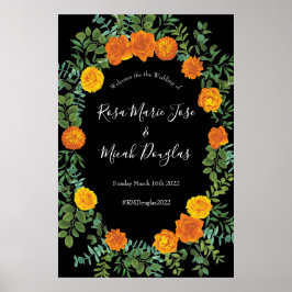 Black & Orange Halloween Gothic Bröllop Collection Poster