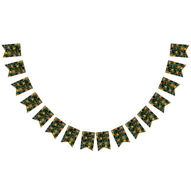 Black & Orange Halloween Gothic Bröllop Collection Vimplar (Alla)