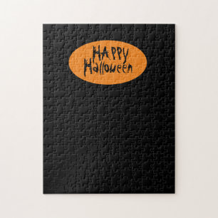 Black Orange Happy halloween Frustrstrating Pussel
