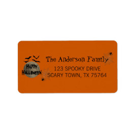 Black Orange Happy halloween Returadress Adressetikett