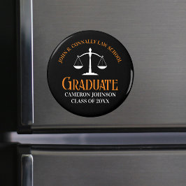 Black Orange Law School Studenten Keepsaké Magnet